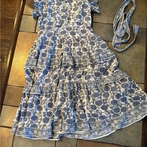 Victoria Dunn Blue and White Sleeveless Sundress